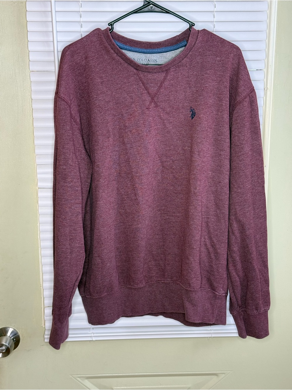 U.S. Polo Assn. Men's Heather Maroon Crewneck Sweatshirt Size L